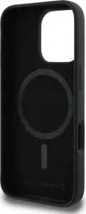 Karl Lagerfeld Liquid Silikónový K&CH MagSafe kryt pre Apple iPhone 16 Pro Max, Karl Lagerfeld, Čierny