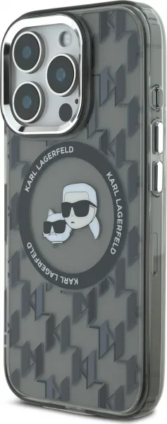 Karl Lagerfeld Monogram K&CH kryt s MagSafe pre Apple iPhone 16 Pro Max, Karl Lagerfeld, Čierny