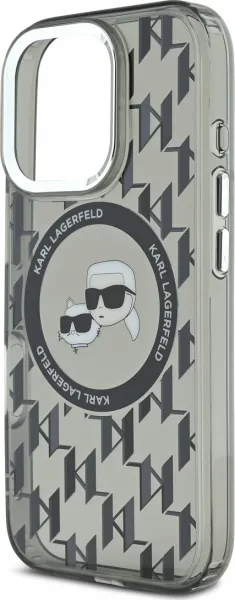 Karl Lagerfeld Monogram K&CH kryt s MagSafe pre Apple iPhone 16 Pro Max, Karl Lagerfeld, Čierny