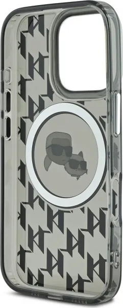 Karl Lagerfeld Monogram K&CH kryt s MagSafe pre Apple iPhone 16 Pro Max, Karl Lagerfeld, Čierny