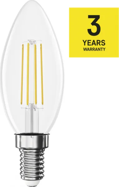 Emos LED žiarovka Filament sviečka, E14, 3,4W (40W), 470lm, 2700K
