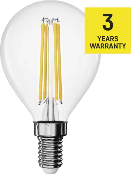 Emos LED žiarovka Filament Mini Globe, E14, 3,4 W (40W), 470lm, 2700K