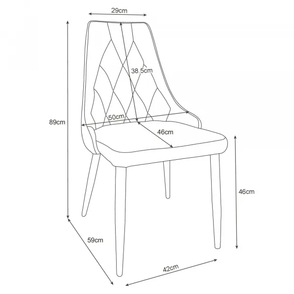 Ak furniture Sametová čalouněná prošívaná židle Eliza černá