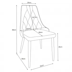 Ak furniture Sametová čalouněná prošívaná židle Eliza černá
