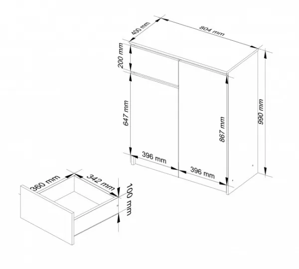 Ak furniture Komoda Kiara 80 cm 2 skrinky a 1 zásuvka dub sonoma