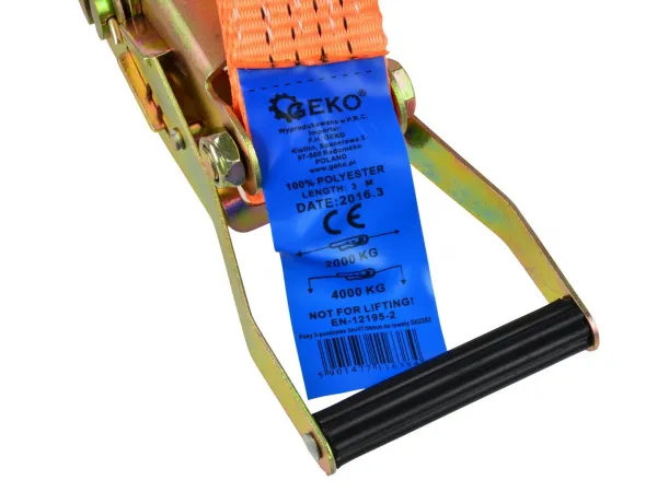 Geko Upínací pás trojbodový račňový 3m / 50mm / 4t