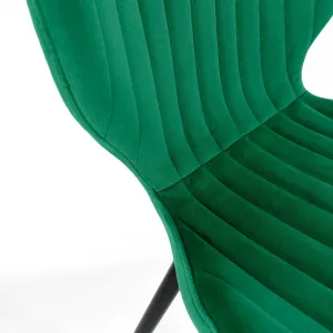 Ak furniture Sametová čalouněná prošívaná židle Apas zelená