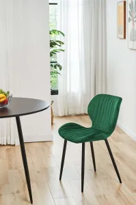 Ak furniture Sametová čalouněná prošívaná židle Apas zelená