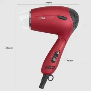 ProfiCare Clatronic HTD 3429 cestovný fén na vlasy Red 1 ks