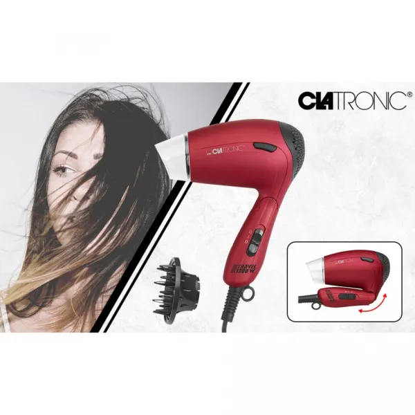 ProfiCare Clatronic HTD 3429 cestovný fén na vlasy Red 1 ks