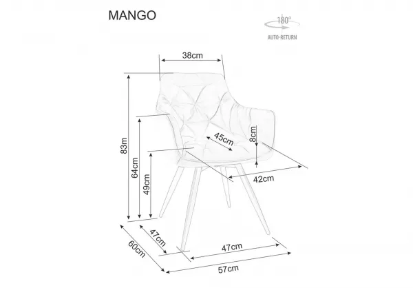 Signal Jedálenská stolička MANGO VELVET | sivá