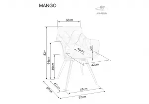 Signal Jedálenská stolička MANGO VELVET | sivá