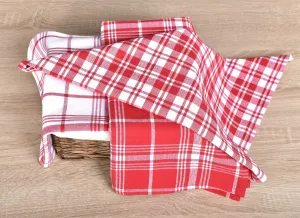Utierka bavlnená, Red cucine 2056, set 3ks, červené