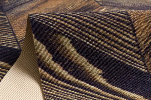 Protišmykový behúň DIGITAL - FRENCH CHEVRON hnedý / béžový