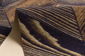 Protišmykový behúň DIGITAL - FRENCH CHEVRON hnedý / béžový