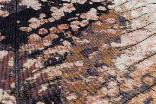 Protišmykový behúň DIGITAL - LEAVES Lístie, béžový / ružový