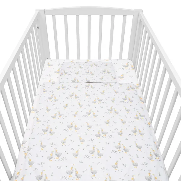 Bavlnený set do postieľky s výplňou New Baby Husičky 90x120 cm