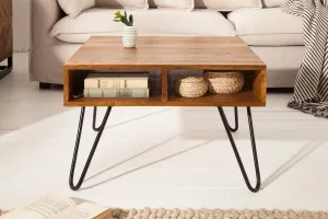 LuxD Dizajnový konferenčný stolík Shayla, 60 cm, sheesham