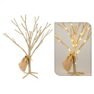 H&S Decoration Vianočný LED stromček GOLDIE 50 cm zlatý