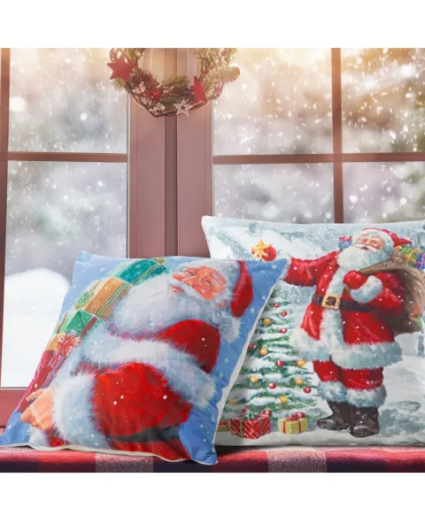 DekorStyle Vánoční povlak na polštář JINGLE 40x40 cm vícebarevný