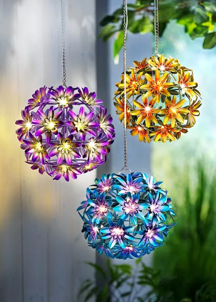 Weltbild Solární závěsná dekorace Flora, žlutá