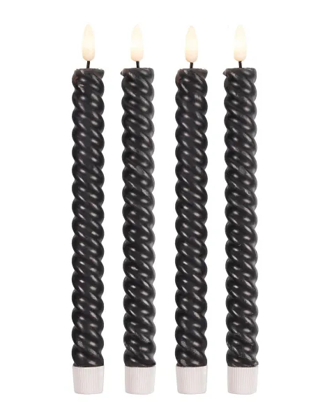 Weltbild LED voskové svíčky Twist, 4 ks, antracit