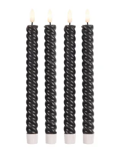 Weltbild LED voskové svíčky Twist, 4 ks, antracit