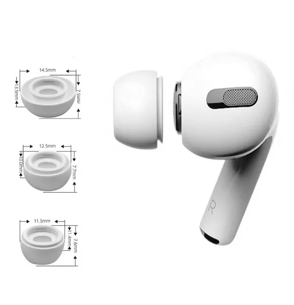 Tech-Protect Ear Tips náhradné štuple pre Apple AirPods Pro 1 / 2 3ks, biele