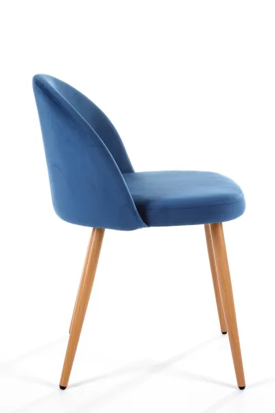 Ak furniture Sametová čalouněná židle Gera modrá