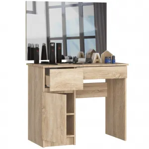 Toaletný stolík so zrkadlom CLP P-2/SL 900x600 ľavý, dub sonoma