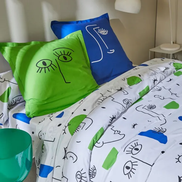 Posteľná bielizeň Vitaly s motívom tvárí, bavlna