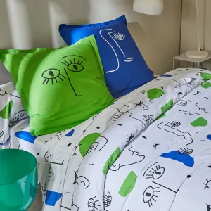 Posteľná bielizeň Vitaly s motívom tvárí, bavlna