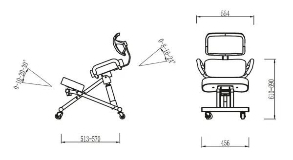 JAKS Ergonomická kľakačka Ergo Pro čierna