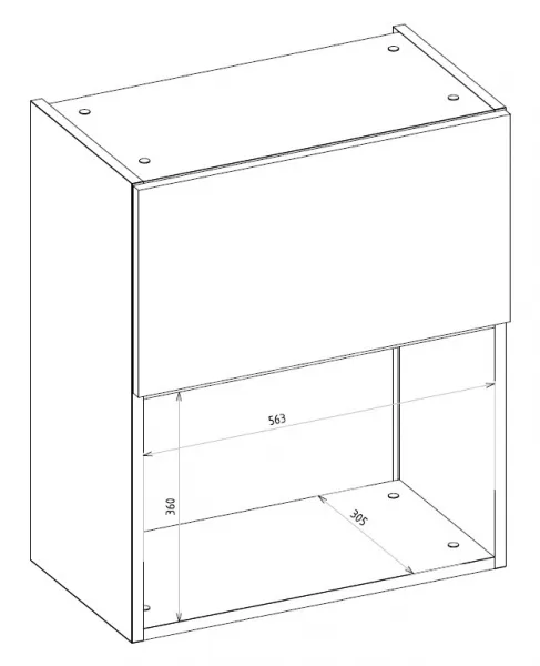 ArtExt Kuchynská skrinka horná pre mikrovlnnú rúru SILVER | W2MK 60 Farba korpusu: Grey
