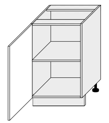 ArtExt Kuchynská skrinka spodná, D1D/50 Quantum Farba korpusu: Grey