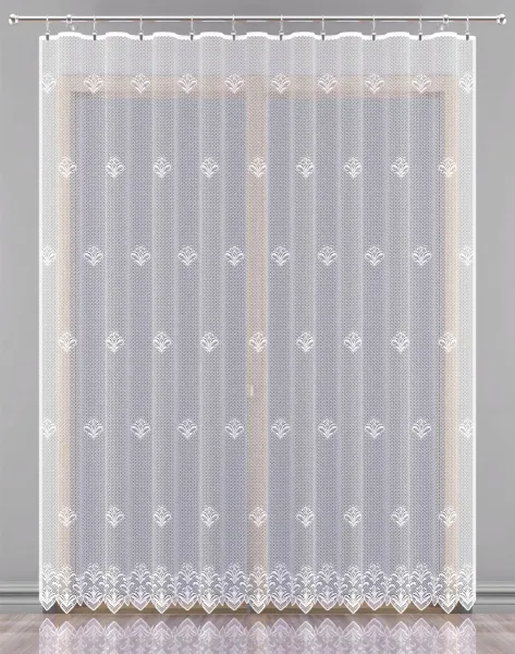 Záclona žakárová alebo balkónový komplet, Elisa metráž, biela 110 cm