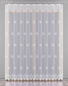 Záclona žakárová alebo balkónový komplet, Elisa metráž, biela 110 cm