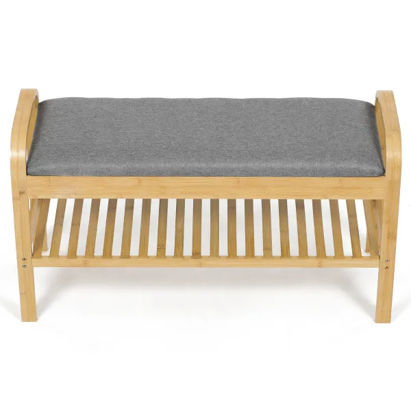 Autronic DR-N1016 GREY2 Botník s taburetom, 91 x 51 x 34 cm