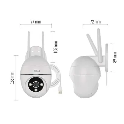 EMOS GoSmart Vonkajšia otočná kamera IP-800 WASP s Wi-Fi, biela