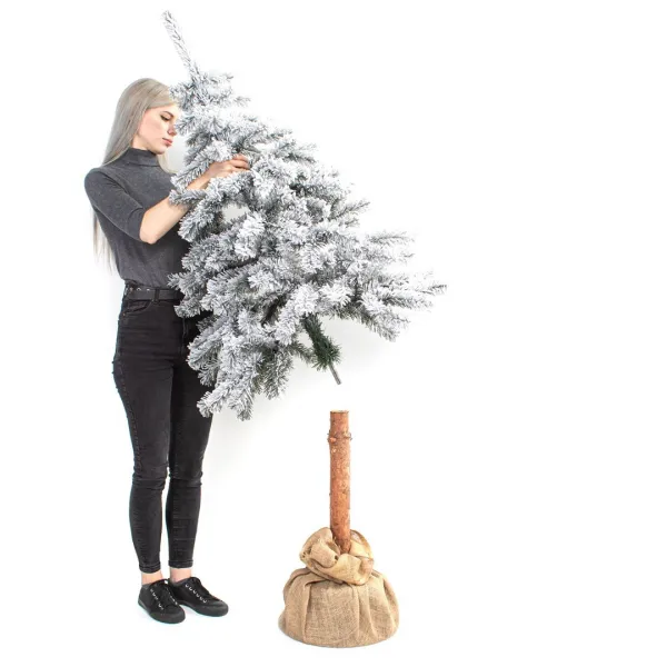 DecoKing Vianočný stromček na kmeni CECILIA biely, veľkosť 150
