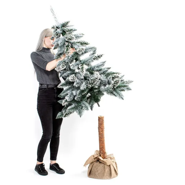 HOMEDE Umelý vianočný stromček PEARL na kmeni zelený/biely, veľkosť 120