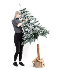 HOMEDE Umelý vianočný stromček PEARL na kmeni zelený/biely, veľkosť 120