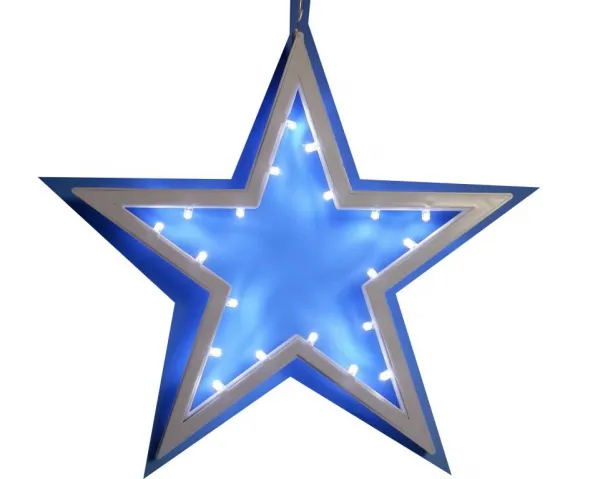 Nexos 33494 Vianočná závesná hviezda - 25,5 cm, 20 LED, studeno biela