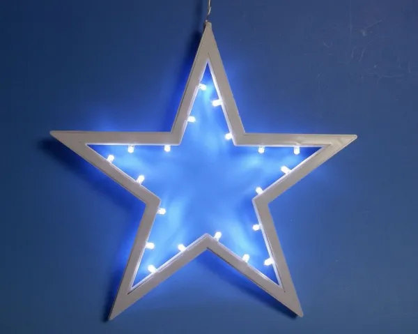 Nexos 33494 Vianočná závesná hviezda - 25,5 cm, 20 LED, studeno biela