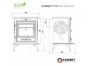 Kawmet P10 (6,8kW) ECO - liatinové kachle