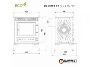 Kawmet P3 (7,4kW) ECO - liatinové kachle
