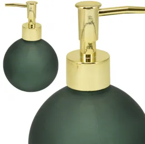 Bathroom Solutions Sklenený dávkovač mydla BELLY 400 ml zelený