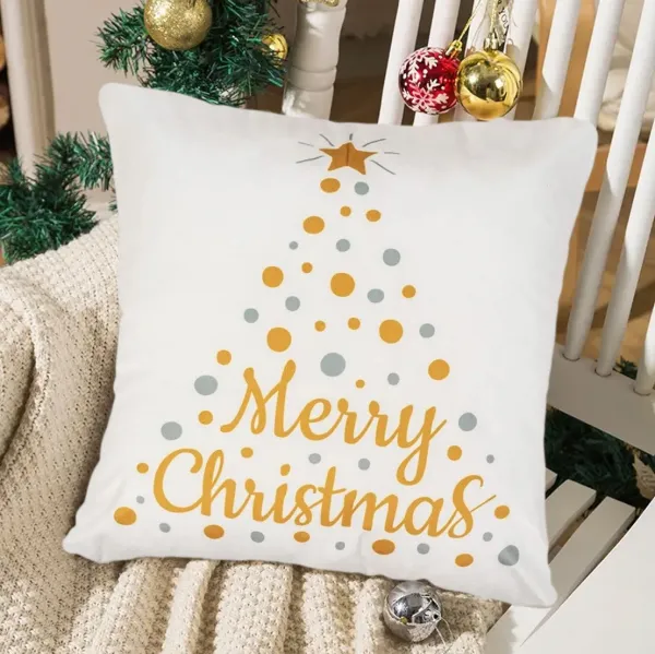 Tutumi Vianočná 3D obliečka na vankúš Veselé Vianoce I. 45x45 cm biela