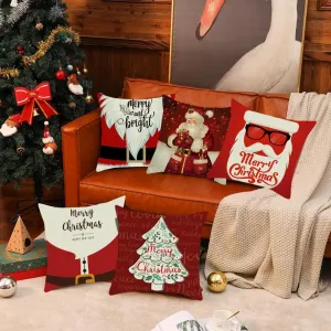 Tutumi Vianočná 3D obliečka na vankúš Veselé Vianoce 45x45 cm biela/červená