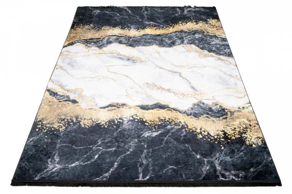 TmavýmodernýkoberecsprotišmykovouúpravouaabstraktnýmvzoromŠírka:80cm|Dĺžka:150cm56700_116016